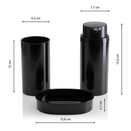 Bathroom set CARMEN 5 pcs black