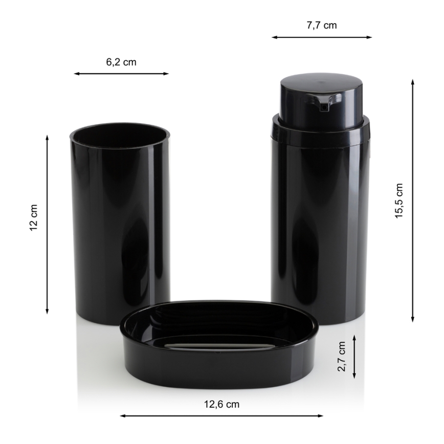 Bathroom set CARMEN 5 pcs black