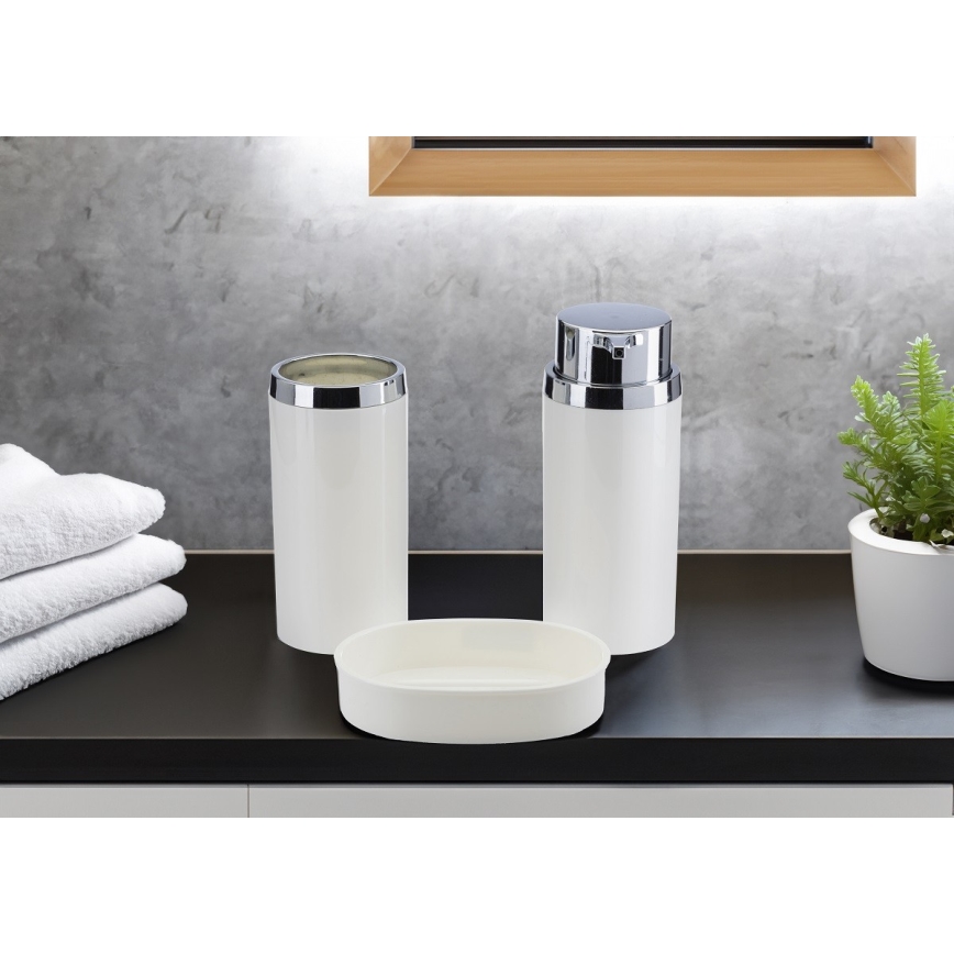 Bathroom set CARMEN 5 pcs white/shiny chrome