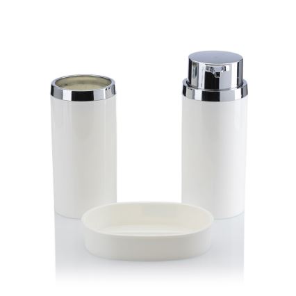 Bathroom set CARMEN 5 pcs white/shiny chrome