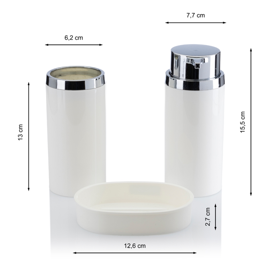 Bathroom set CARMEN 5 pcs white/shiny chrome