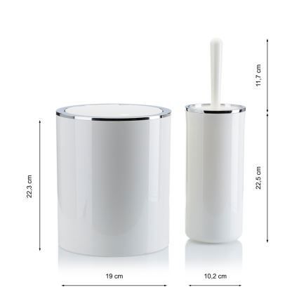 Bathroom set CARMEN 5 pcs white/shiny chrome