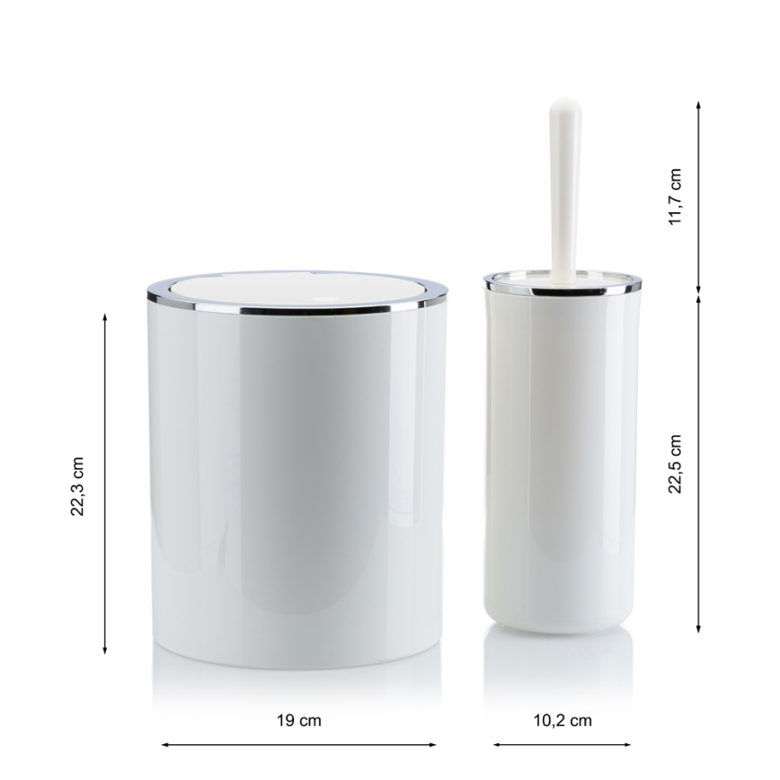 Bathroom set CARMEN 5 pcs white/shiny chrome