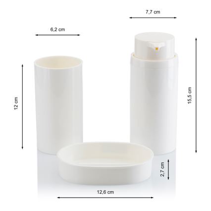 Bathroom set CARMEN 5 pcs white