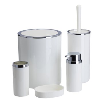 Bathroom set CARMEN 5 pcs white/shiny chrome
