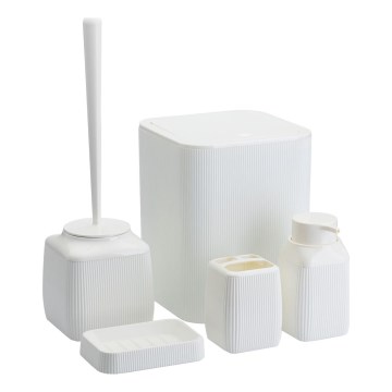 Bathroom set CRYSTAL 5 pcs white