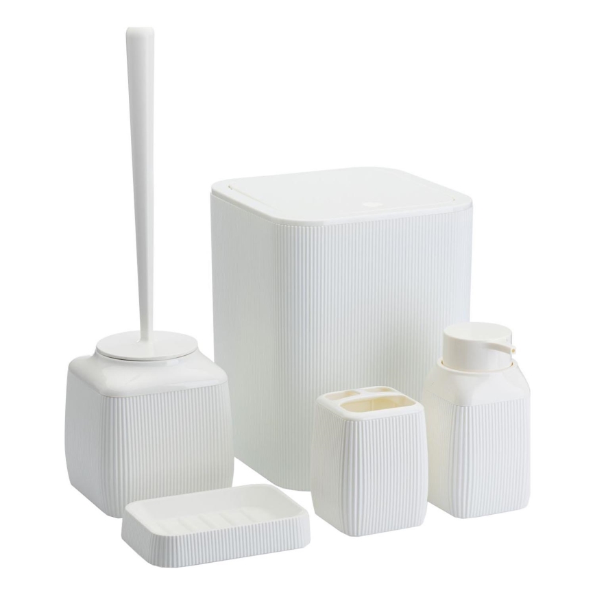 Bathroom set CRYSTAL 5 pcs white