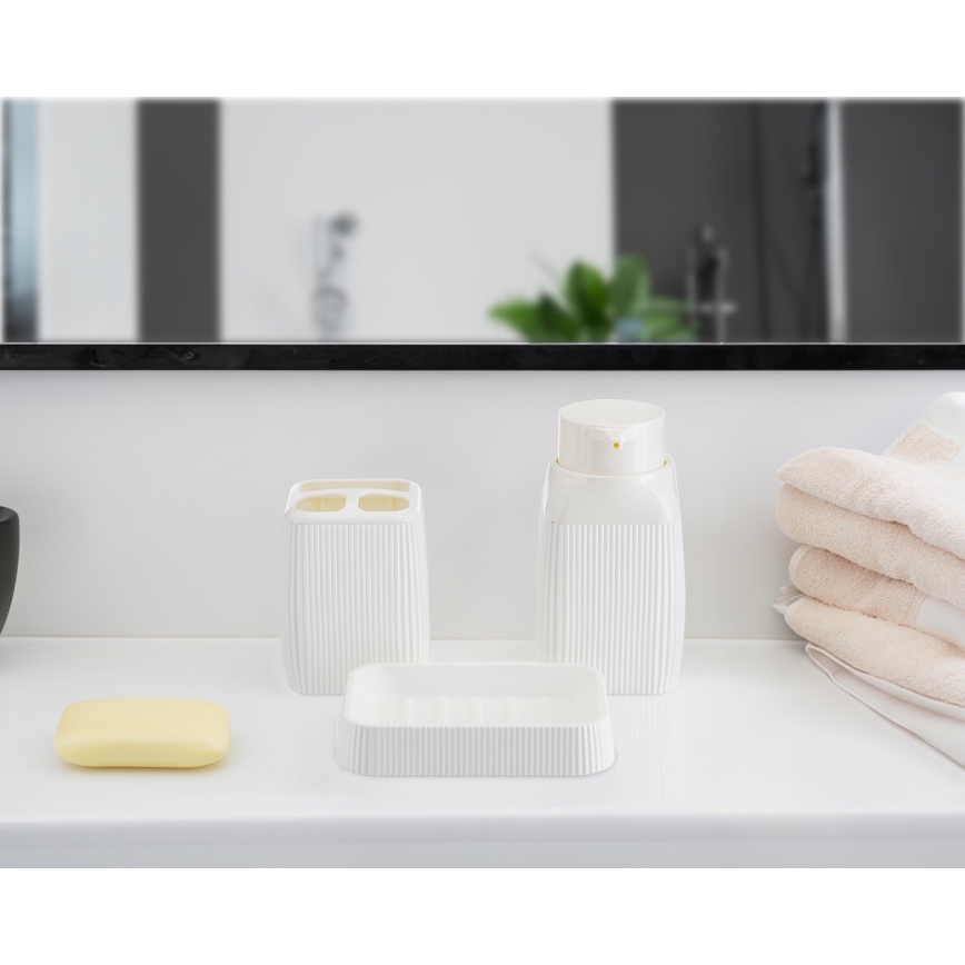 Bathroom set CRYSTAL 5 pcs white