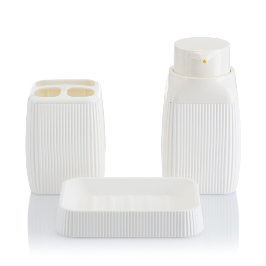 Bathroom set CRYSTAL 5 pcs white