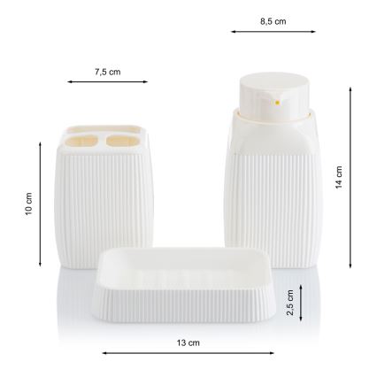 Bathroom set CRYSTAL 5 pcs white