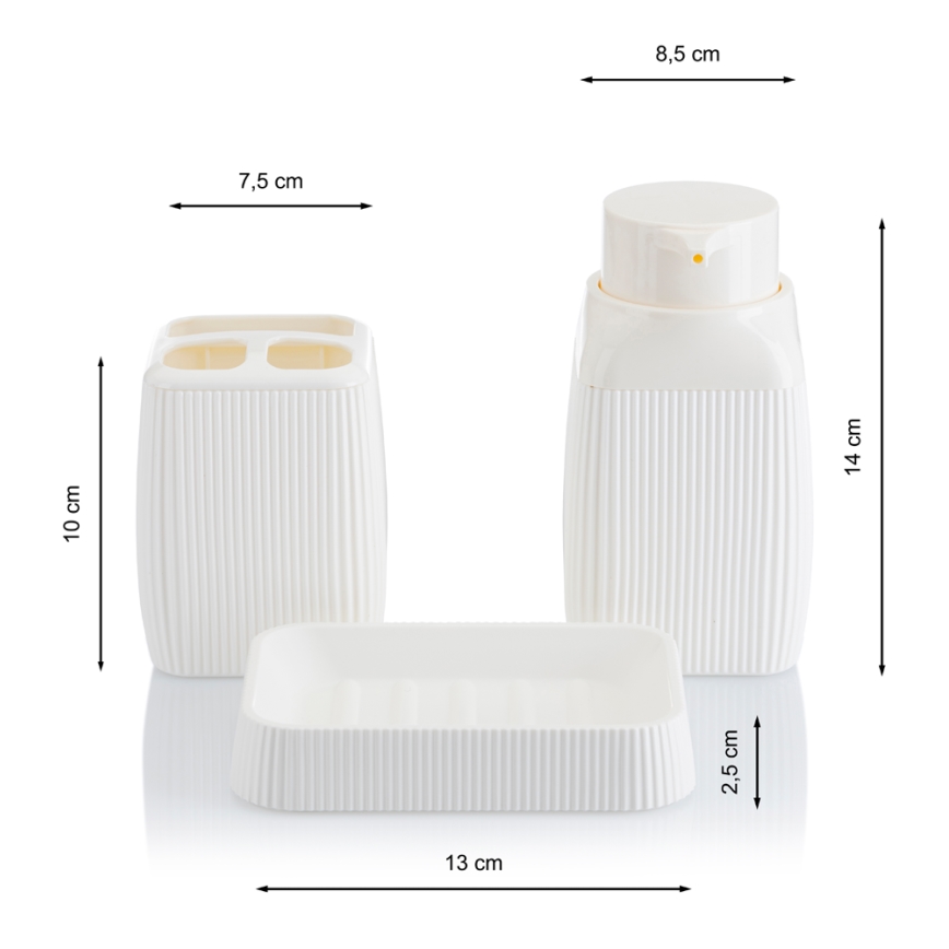 Bathroom set CRYSTAL 5 pcs white