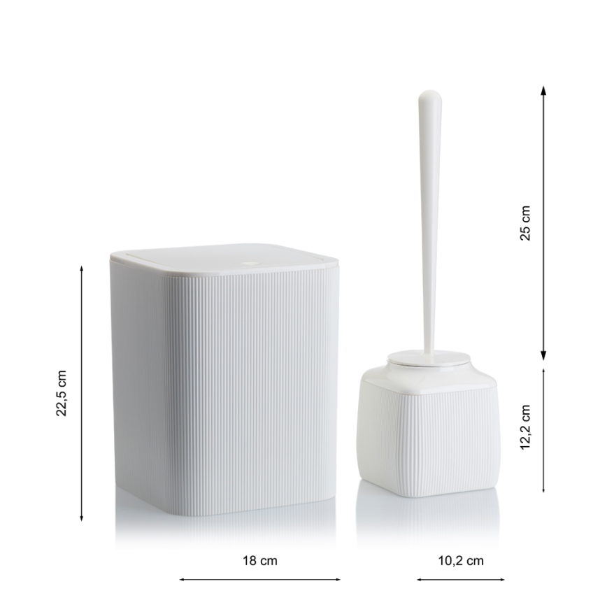 Bathroom set CRYSTAL 5 pcs white