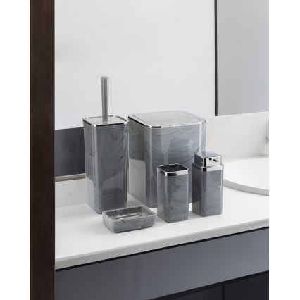 Bathroom set GRIS 5 pcs grey/shiny chrome