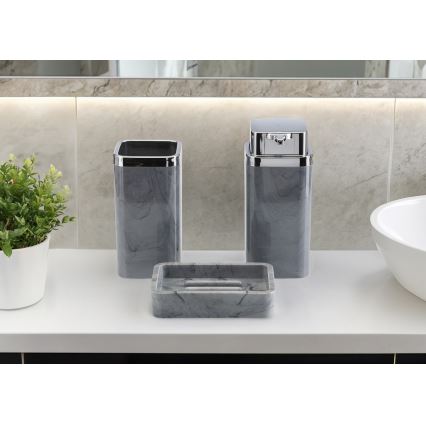 Bathroom set GRIS 5 pcs grey/shiny chrome