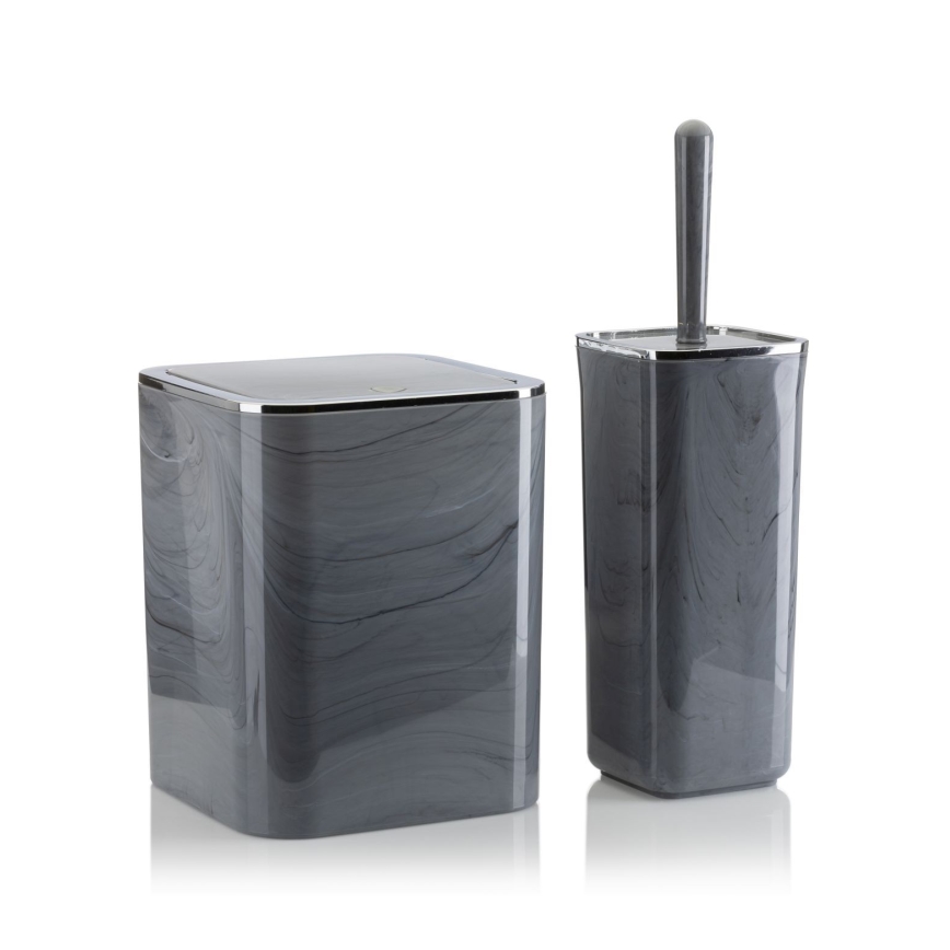 Bathroom set GRIS 5 pcs grey/shiny chrome