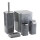 Bathroom set GRIS 5 pcs grey/shiny chrome