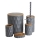 Bathroom set REINA 5 pcs anthracite/brown