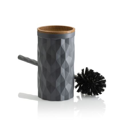 Bathroom set REINA 5 pcs anthracite/brown