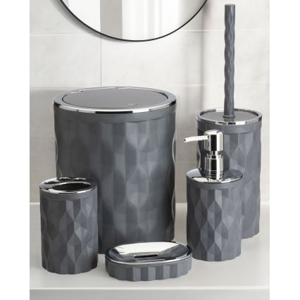 Bathroom set REINA 5 pcs anthracite/shiny chrome