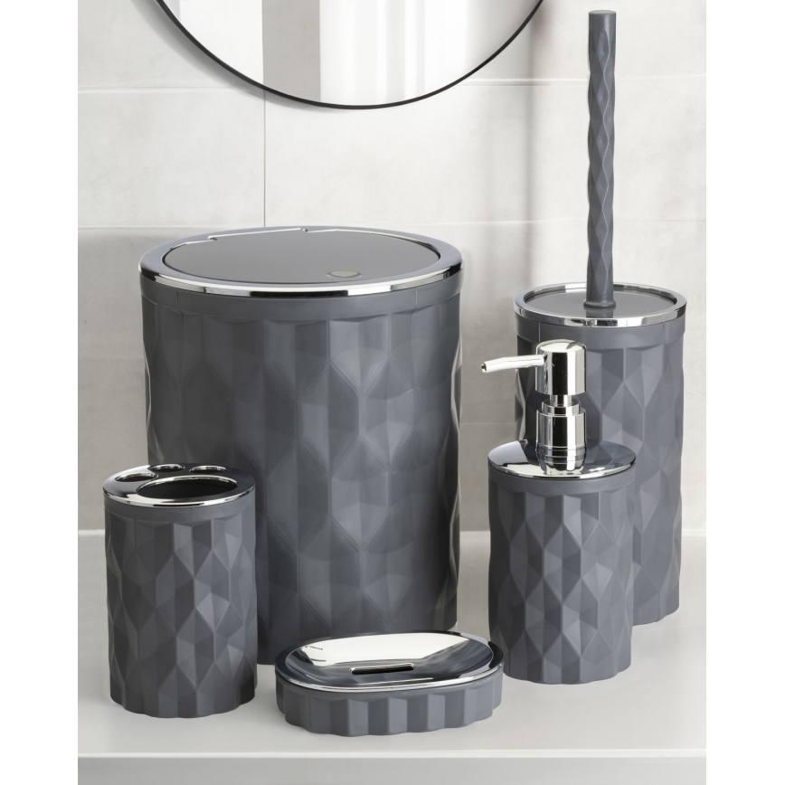 Bathroom set REINA 5 pcs anthracite/shiny chrome