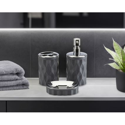 Bathroom set REINA 5 pcs anthracite/shiny chrome