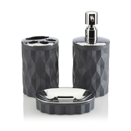 Bathroom set REINA 5 pcs anthracite/shiny chrome