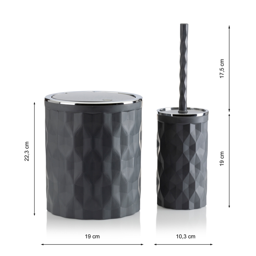Bathroom set REINA 5 pcs anthracite/shiny chrome