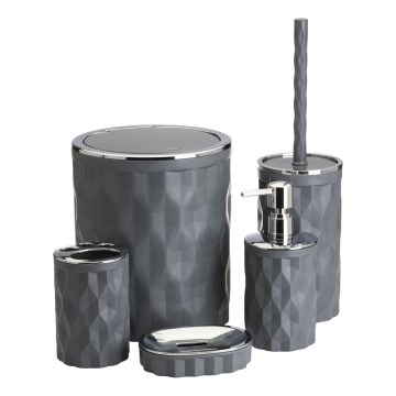 Bathroom set REINA 5 pcs anthracite/shiny chrome