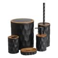 Bathroom set REINA 5 pcs black/brown