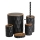 Bathroom set REINA 5 pcs black/brown