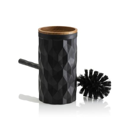 Bathroom set REINA 5 pcs black/brown