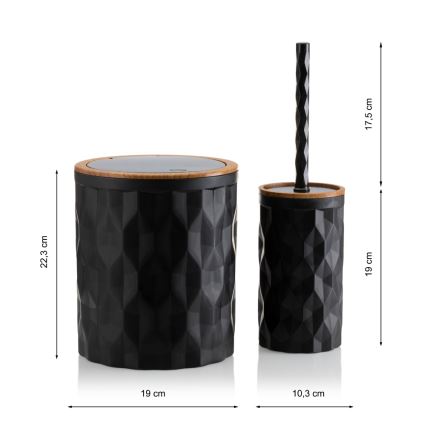 Bathroom set REINA 5 pcs black/brown