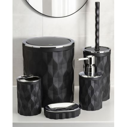 Bathroom set REINA 5 pcs black/shiny chrome