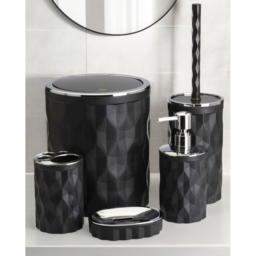 Bathroom set REINA 5 pcs black/shiny chrome