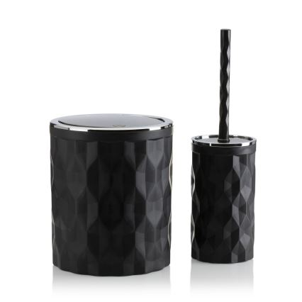 Bathroom set REINA 5 pcs black/shiny chrome
