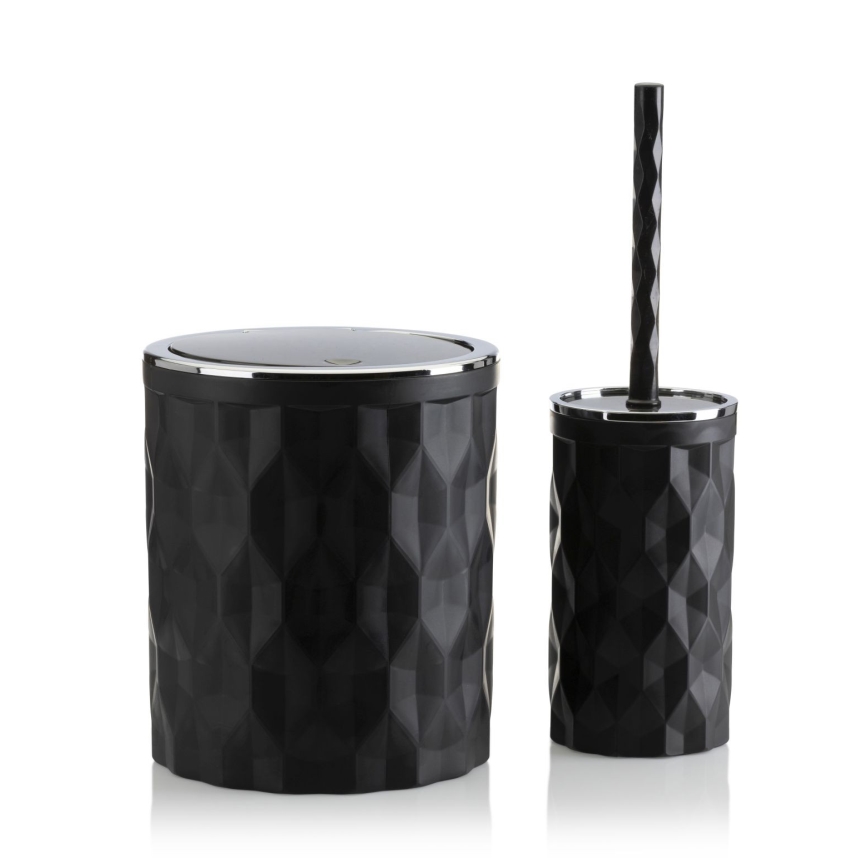 Bathroom set REINA 5 pcs black/shiny chrome