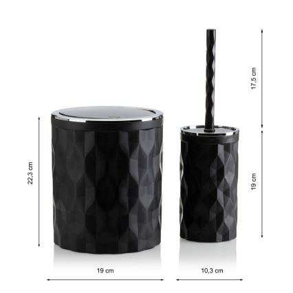 Bathroom set REINA 5 pcs black/shiny chrome