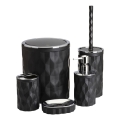 Bathroom set REINA 5 pcs black/shiny chrome