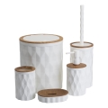 Bathroom set REINA 5 pcs white/brown