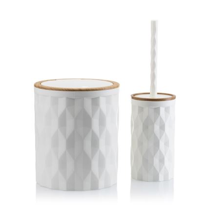 Bathroom set REINA 5 pcs white/brown
