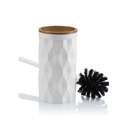 Bathroom set REINA 5 pcs white/brown