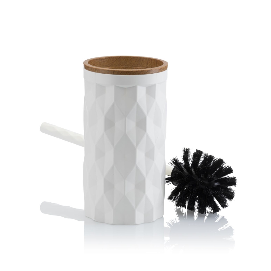 Bathroom set REINA 5 pcs white/brown