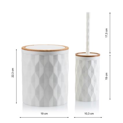 Bathroom set REINA 5 pcs white/brown