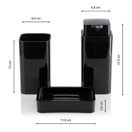 Bathroom set SIERRA 5 pcs black