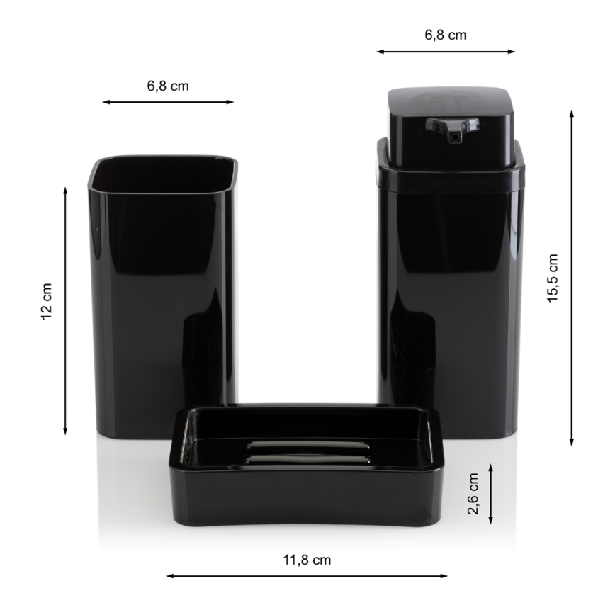 Bathroom set SIERRA 5 pcs black