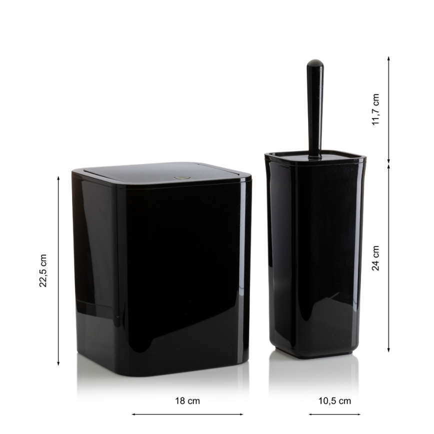 Bathroom set SIERRA 5 pcs black