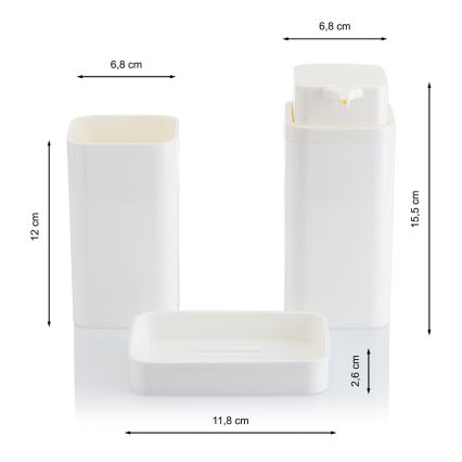 Bathroom set SIERRA 5 pcs white