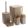 Bathroom set WAVE 5 pcs beige/brown