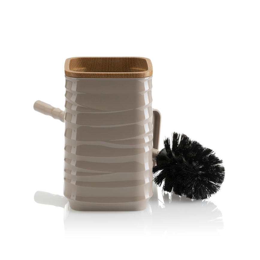 Bathroom set WAVE 5 pcs beige/brown
