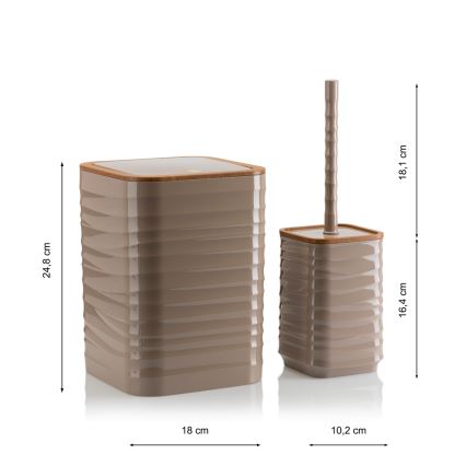 Bathroom set WAVE 5 pcs beige/brown